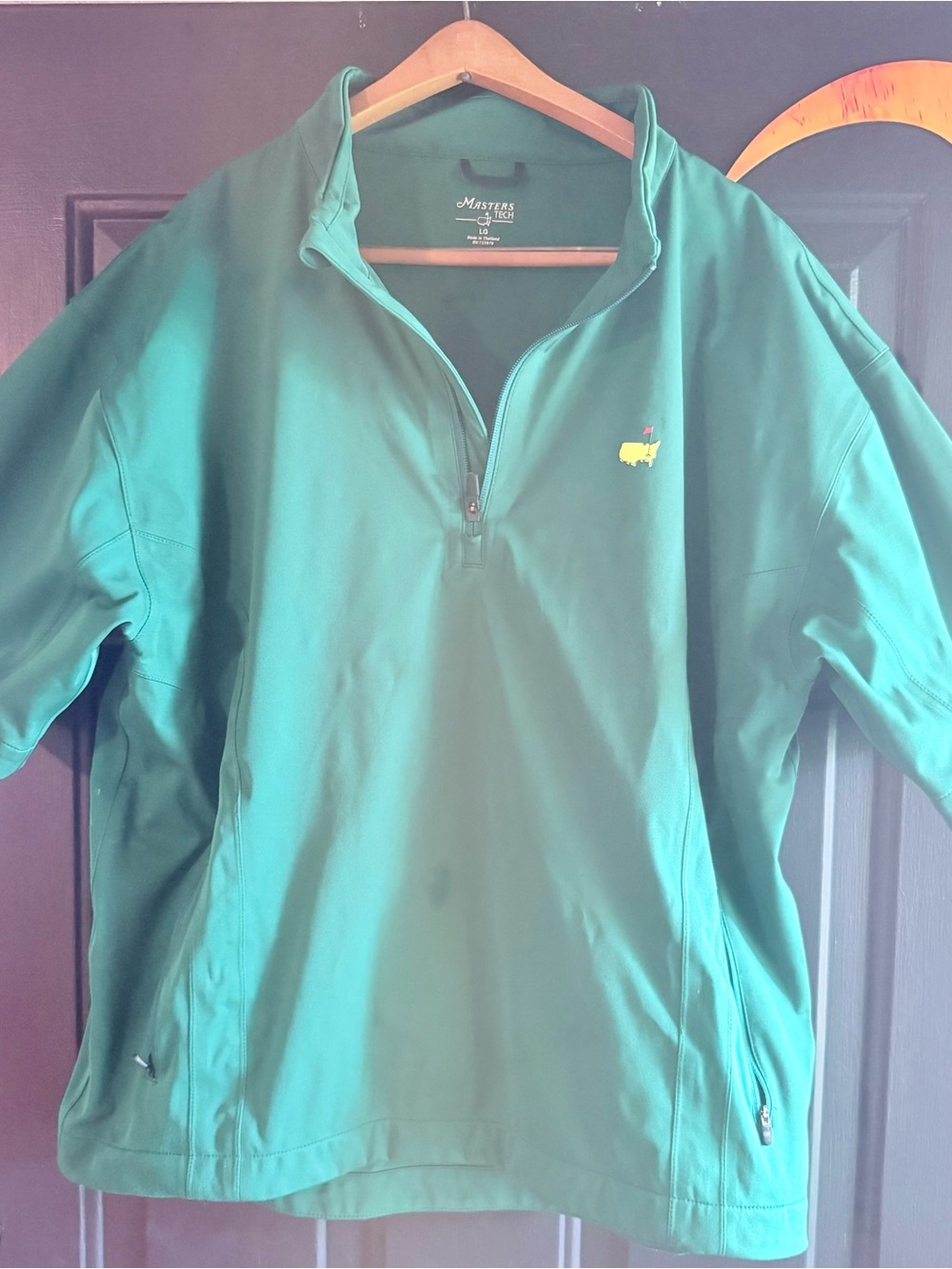 Masters tech Green Quarter-Zip Windshirt large